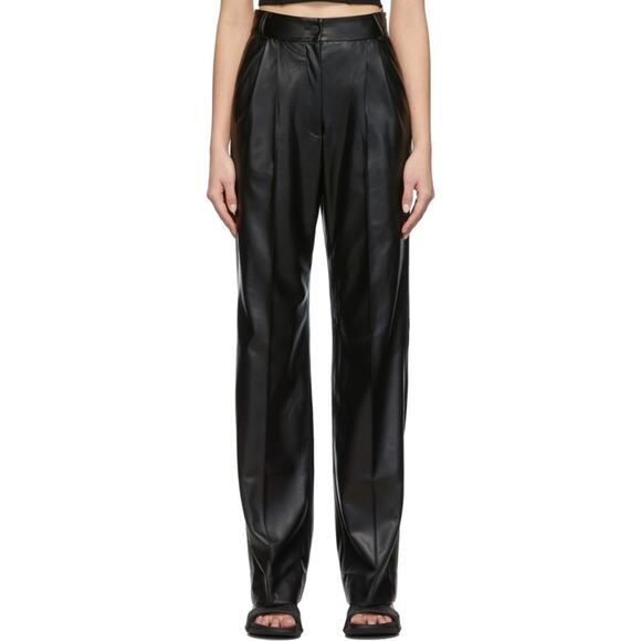 Materiel Pants - Materiel Tbilisi Black Faux Leather Straight
Leg Pants Trousers 6
